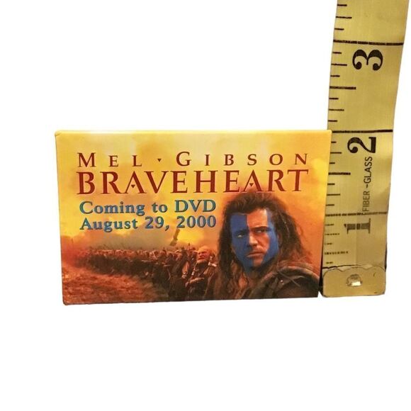Braveheart Mel Gibson DVD Movie Advertisement Pin - Picture 1 of 3